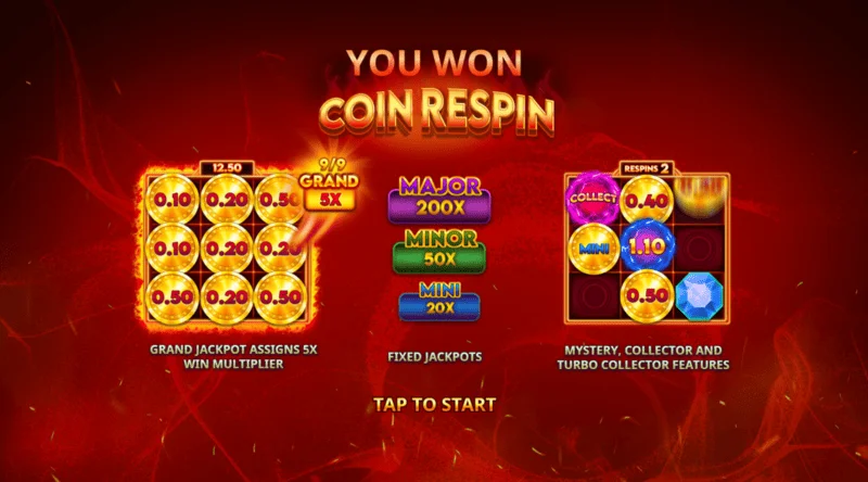 Blazing Coins Deluxe jeton respini
